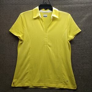 Callaway Women’s Short Sleeve Polo Yellow Golf Shirt Size Large